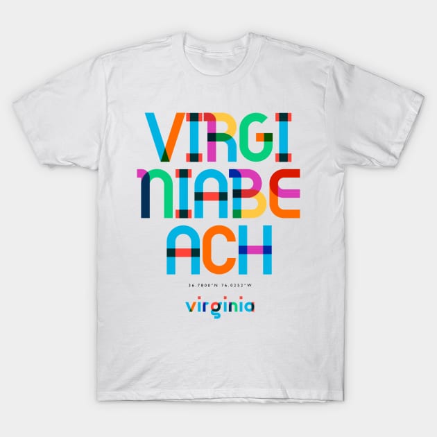 Virginia Beach Virginia Mid Century, Pop Art, T-Shirt by Hashtagified